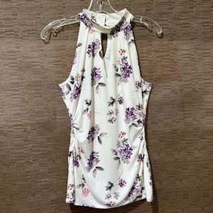 White House Black Market floral sleeveless blouse